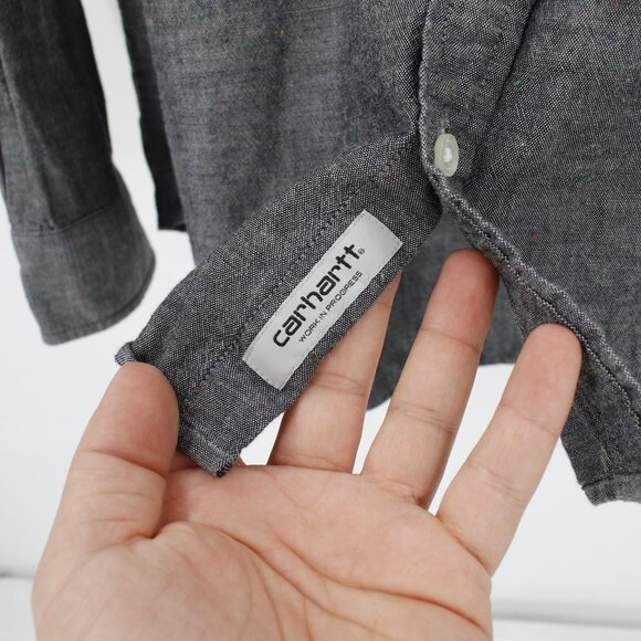 Carhartt Kyoto Shirt Men's 2XL Slim Speckled Long Sleeve Button Down Cotton - Picture 4 of 12